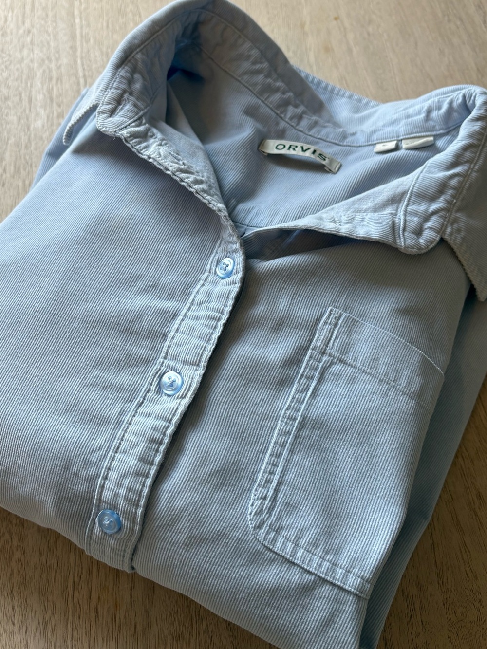 Orvis light Blue Corduroy Button Shirt